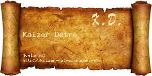 Kaizer Detre névjegykártya